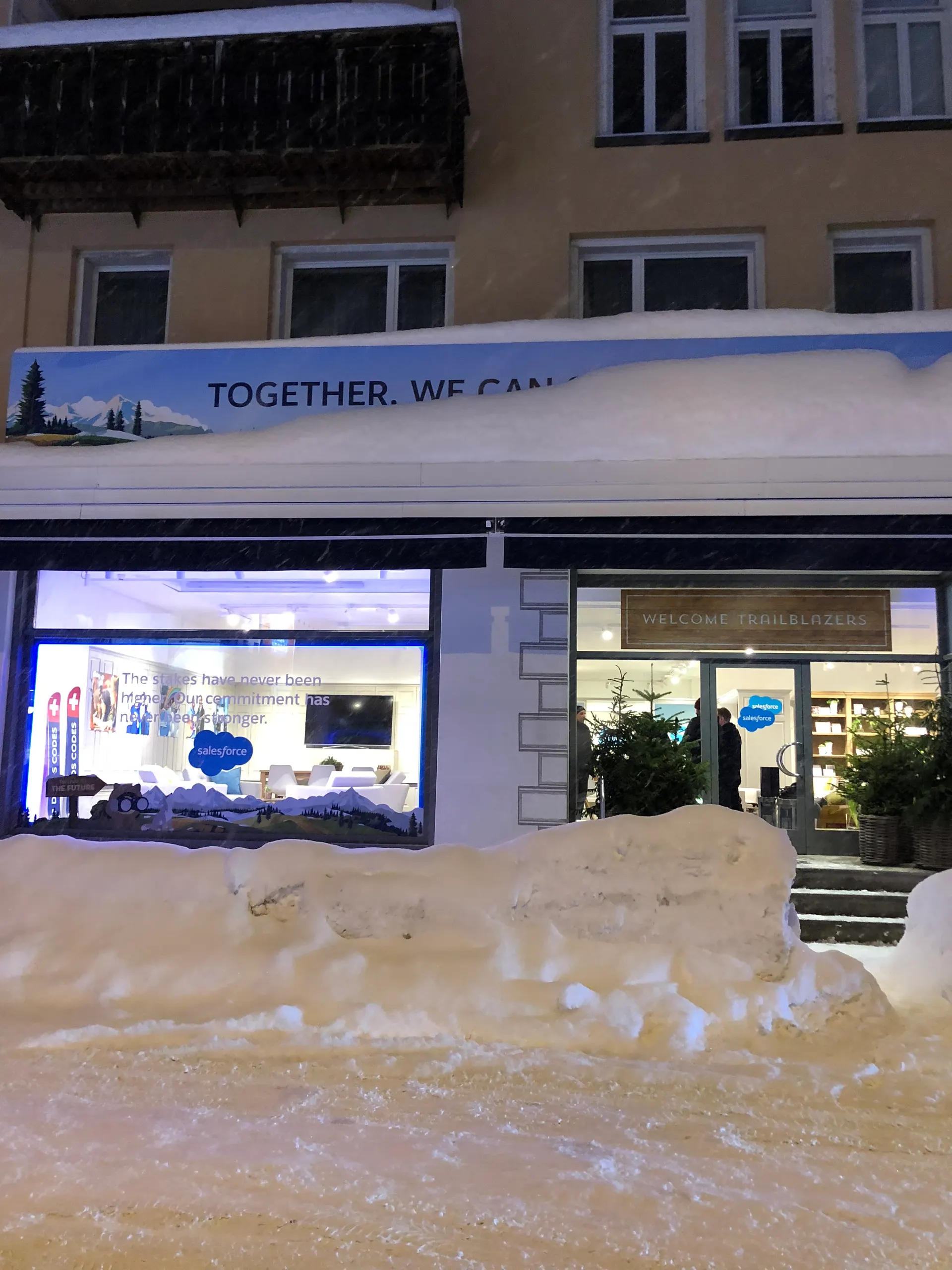 A converted shopfront on the Promenade, branded for the week